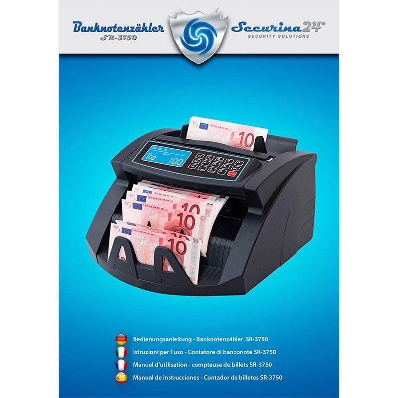 Securina24 SR-3750 Banknotenzähl Maschine Geldzählmaschine Euro Geldscheine L22 